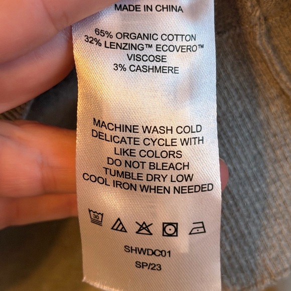 Quince Lightweight Cotton Cashmere Crew Sweater Medium Heather Grey Classic - Picture 6 of 6